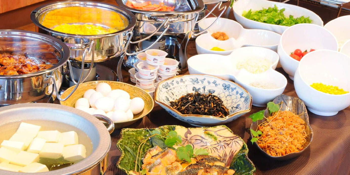 バイキング形式の朝食